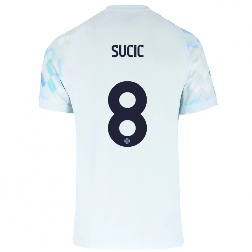 Danxen Kid Petar Sučić #8 White Blue Away Jersey 2025/26 T-Shirt