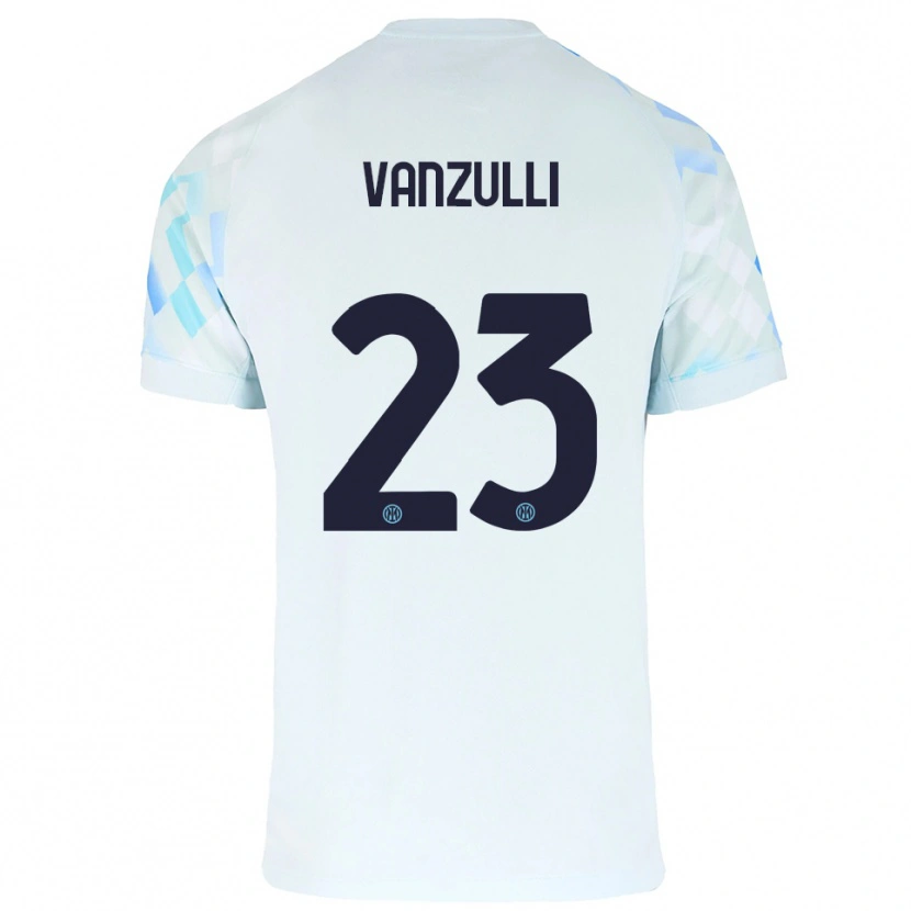 Danxen Kid Marco Vanzulli #23 White Blue Away Jersey 2025/26 T-Shirt