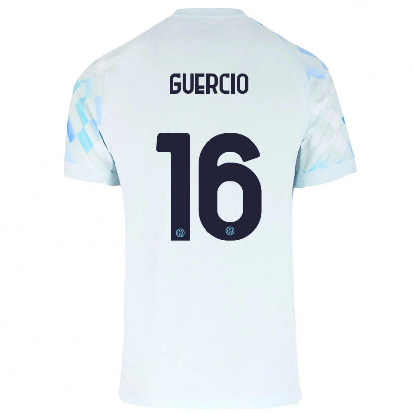 Danxen Kid Tommaso Guercio #16 White Blue Away Jersey 2025/26 T-Shirt