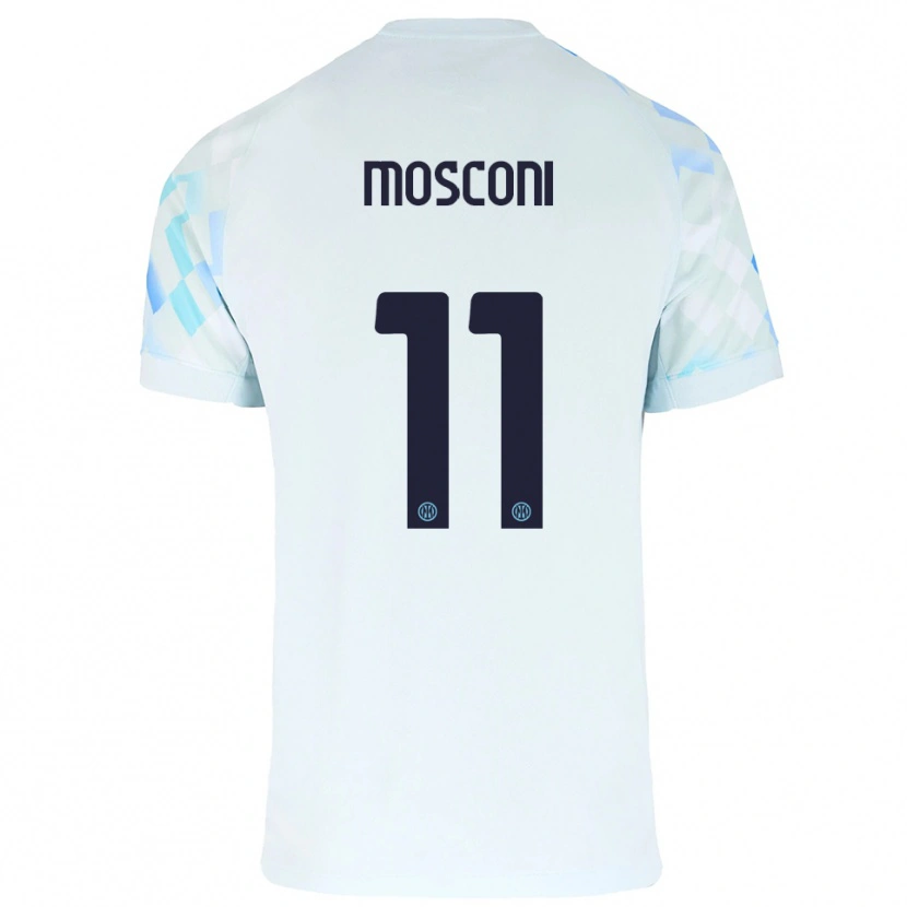 Danxen Kid Mattia Mosconi #11 White Blue Away Jersey 2025/26 T-Shirt