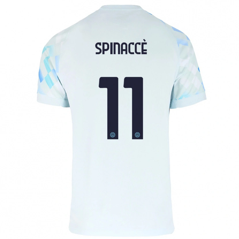 Danxen Kid Matteo Spinaccè #11 White Blue Away Jersey 2025/26 T-Shirt