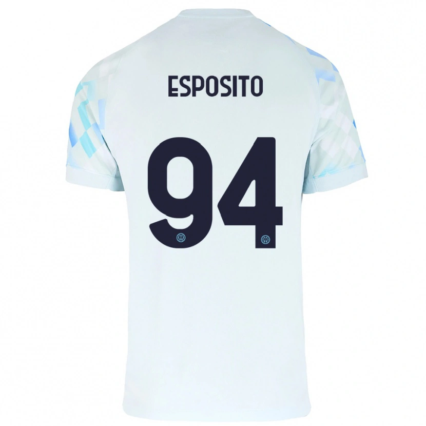 Danxen Kid Pio Esposito #94 White Blue Away Jersey 2025/26 T-Shirt