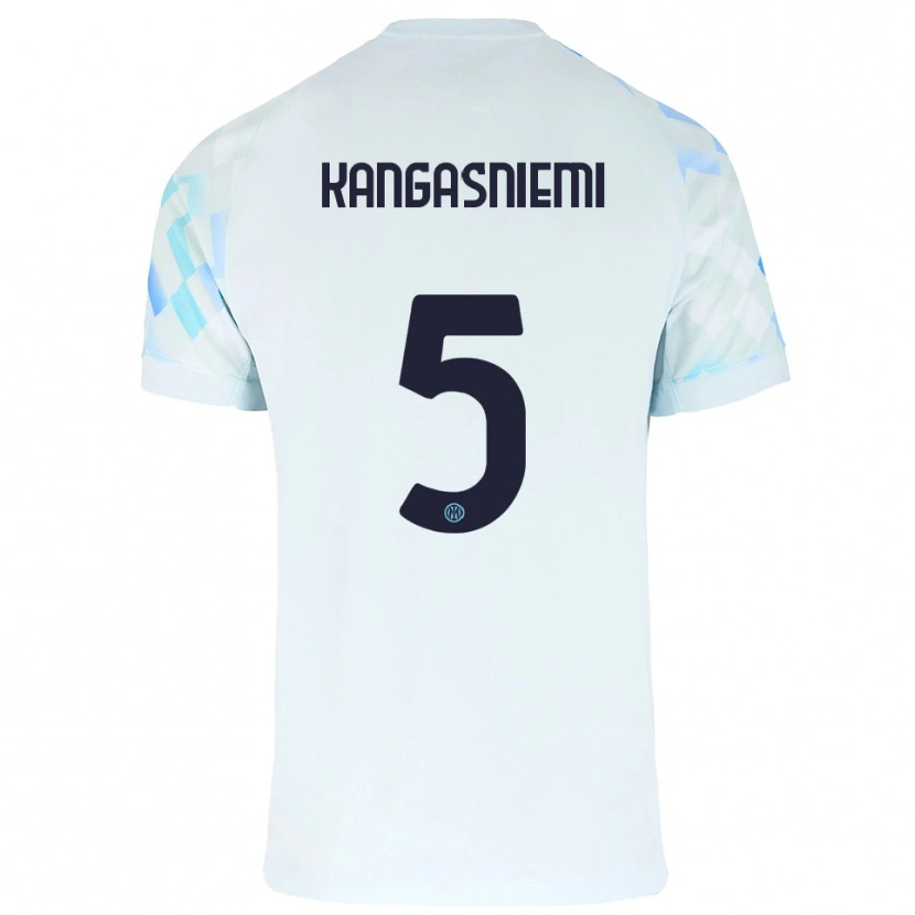 Danxen Kid Ilari Kangasniemi #5 White Blue Away Jersey 2025/26 T-Shirt