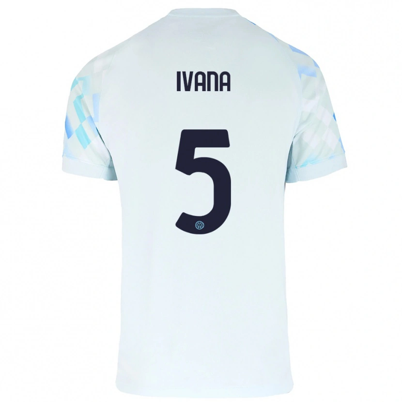 Danxen Kid Ivana Andrés Sanz #5 White Blue Away Jersey 2025/26 T-Shirt