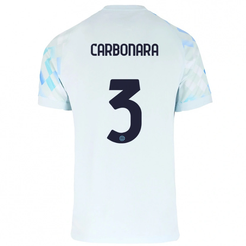 Danxen Kid Matteo Carbonara #3 White Blue Away Jersey 2025/26 T-Shirt