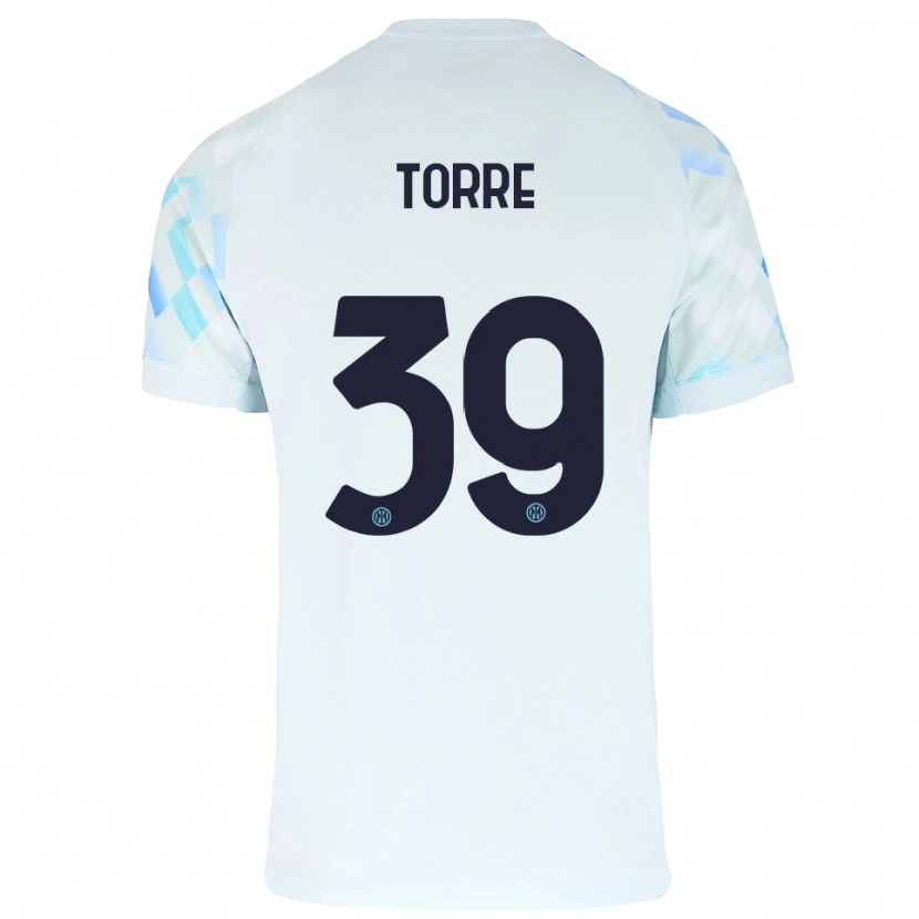 Danxen Kid Pietro La Torre #39 White Blue Away Jersey 2025/26 T-Shirt