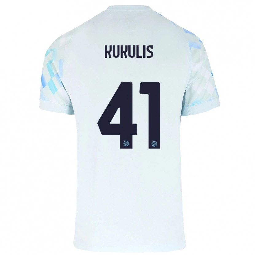 Danxen Kid Roberts Kukulis #41 White Blue Away Jersey 2025/26 T-Shirt