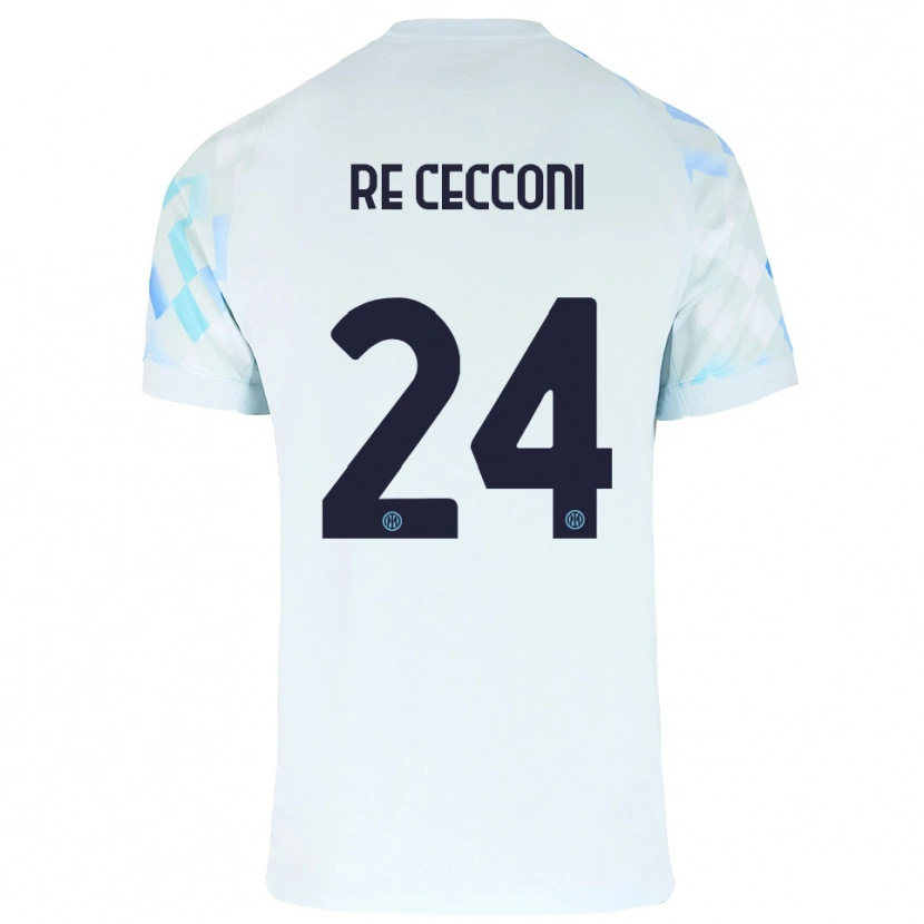 Danxen Kid Gabriele Re Cecconi #24 White Blue Away Jersey 2025/26 T-Shirt