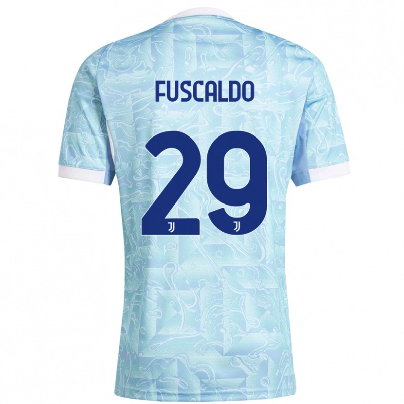 Danxen Kid Matteo Fuscaldo #29 Sky Blue Yellow Away Jersey 2025/26 T-Shirt