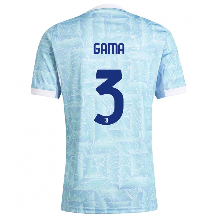 Danxen Kid Sara Gama #3 Sky Blue Yellow Away Jersey 2025/26 T-Shirt