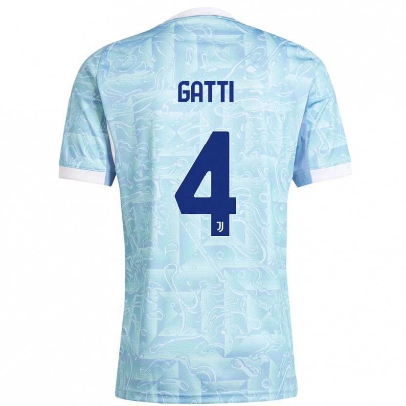 Danxen Kid Federico Gatti #4 Sky Blue Yellow Away Jersey 2025/26 T-Shirt