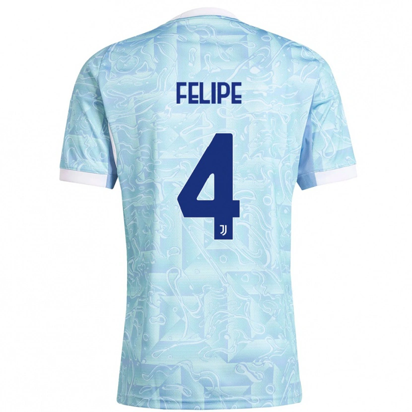 Danxen Kid Pedro Felipe #4 Sky Blue Yellow Away Jersey 2025/26 T-Shirt