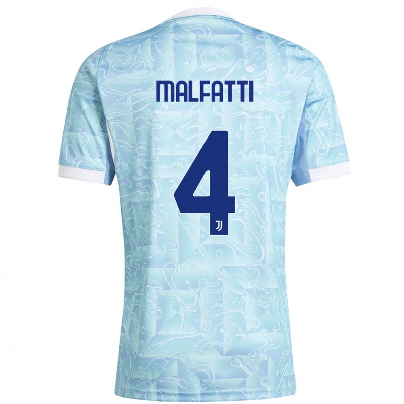 Danxen Kid Tiago Malfatti #4 Sky Blue Yellow Away Jersey 2025/26 T-Shirt