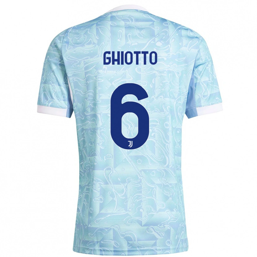 Danxen Kid Alessandro Ghiotto #6 Sky Blue Yellow Away Jersey 2025/26 T-Shirt