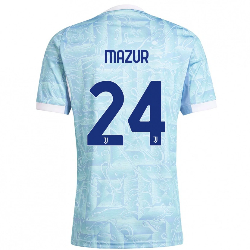 Danxen Kid Patryk Mazur #24 Sky Blue Yellow Away Jersey 2025/26 T-Shirt