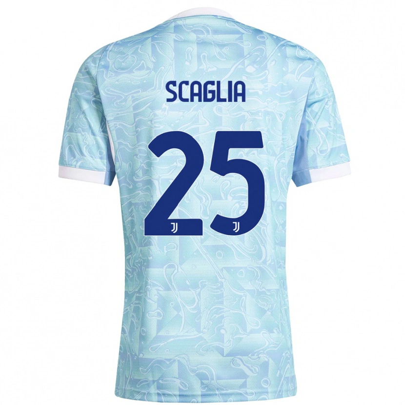 Danxen Kid Simone Scaglia #25 Sky Blue Yellow Away Jersey 2025/26 T-Shirt