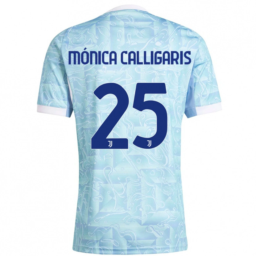 Danxen Kid Viola Mónica Calligaris #25 Sky Blue Yellow Away Jersey 2025/26 T-Shirt