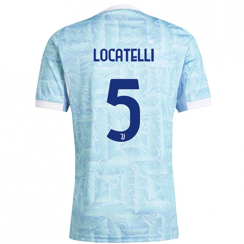 Danxen Kid Manuel Locatelli #5 Sky Blue Yellow Away Jersey 2025/26 T-Shirt