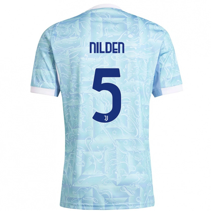 Danxen Kid Amanda Nilden #5 Sky Blue Yellow Away Jersey 2025/26 T-Shirt