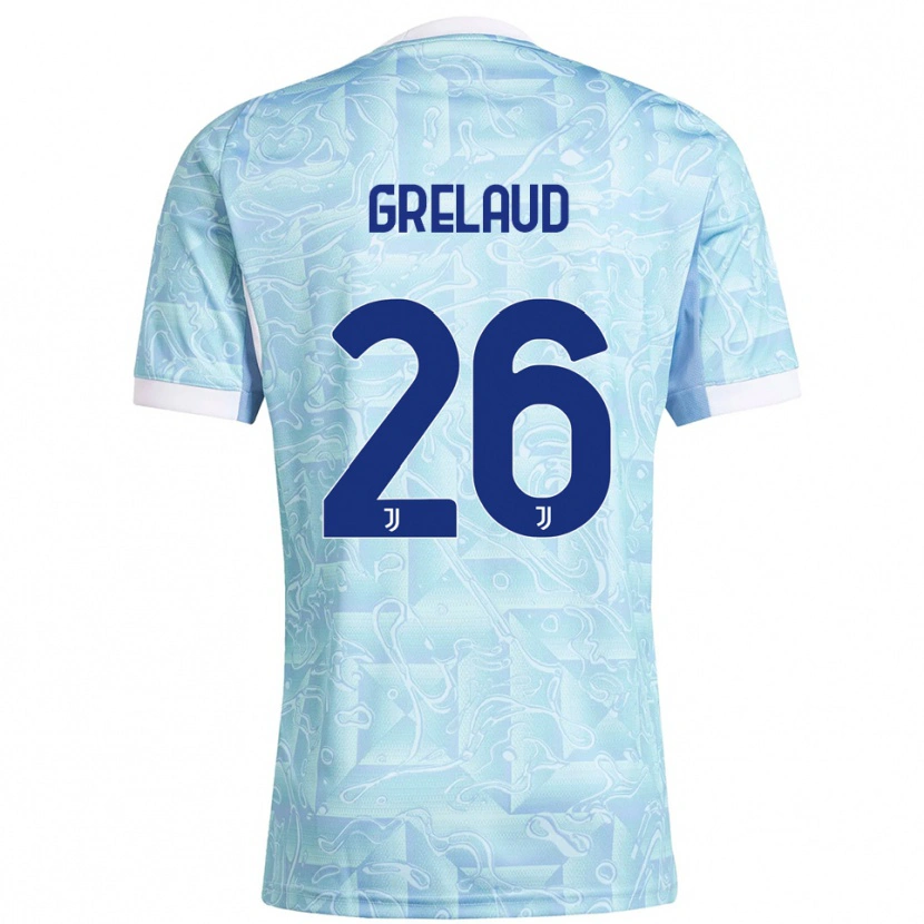 Danxen Kid Josue Grelaud #26 Sky Blue Yellow Away Jersey 2025/26 T-Shirt