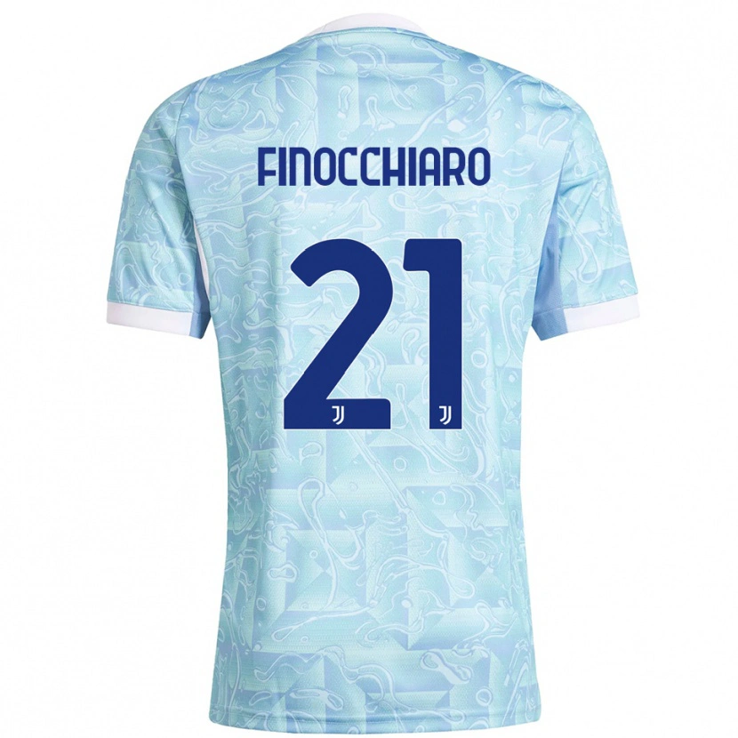 Danxen Kid Gabriele Finocchiaro #21 Sky Blue Yellow Away Jersey 2025/26 T-Shirt