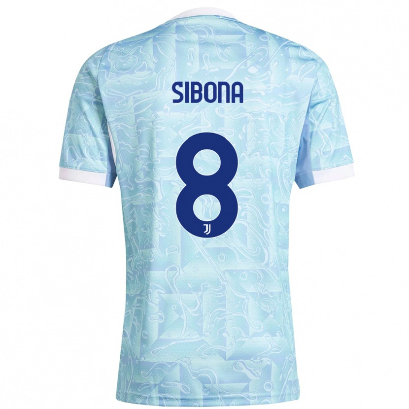 Danxen Kid Tommaso Sibona #8 Sky Blue Yellow Away Jersey 2025/26 T-Shirt