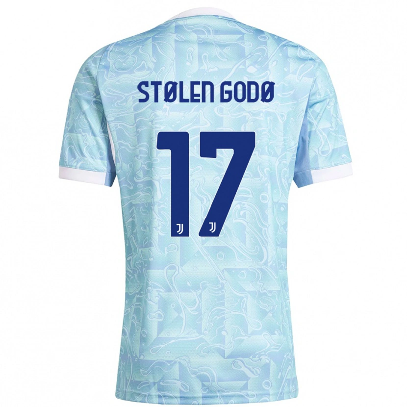 Danxen Kid Emma Stølen Godø #17 Sky Blue Yellow Away Jersey 2025/26 T-Shirt