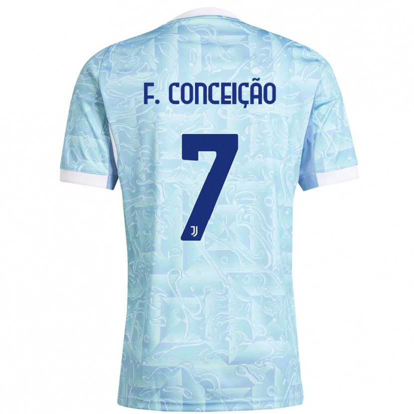 Danxen Kid Francisco Conceição #7 Sky Blue Yellow Away Jersey 2025/26 T-Shirt