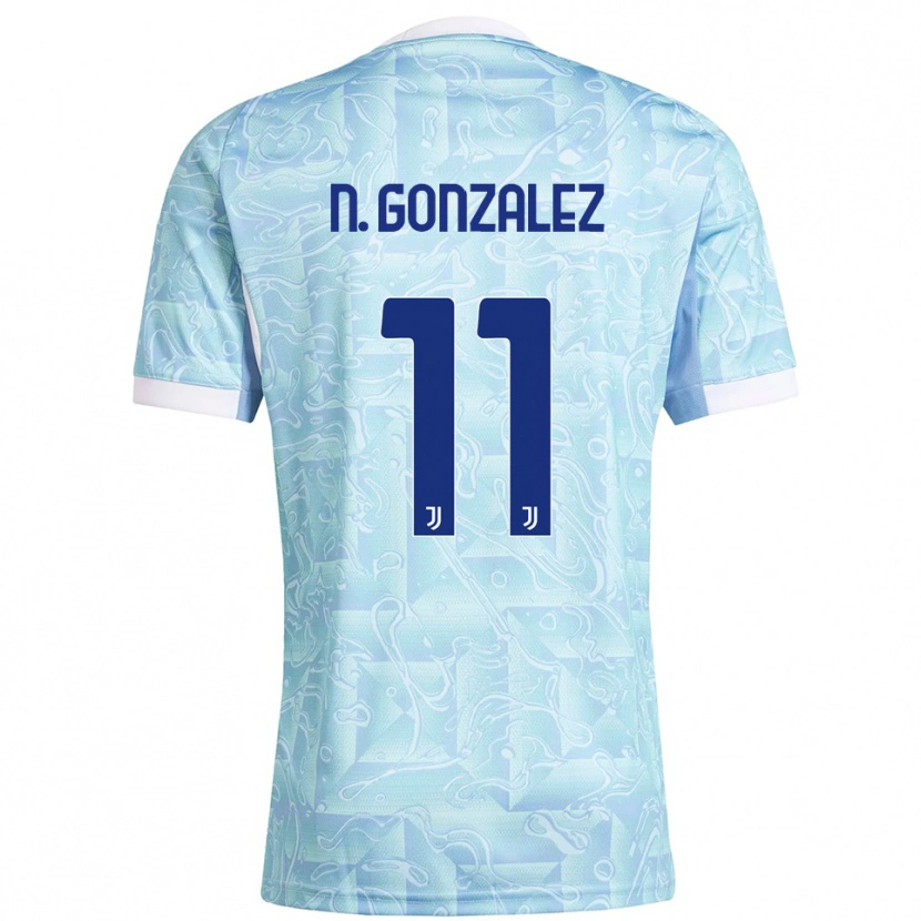 Danxen Kid Nico González #11 Sky Blue Yellow Away Jersey 2025/26 T-Shirt