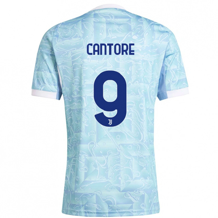 Danxen Kid Sofia Cantore #9 Sky Blue Yellow Away Jersey 2025/26 T-Shirt