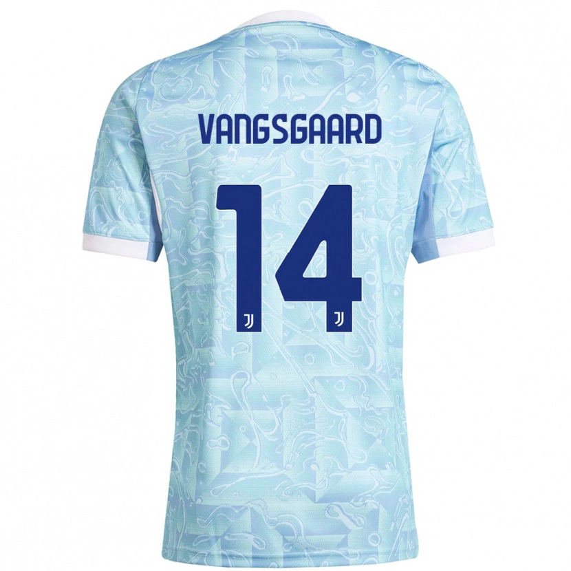 Danxen Kid Amalie Jørgensen Vangsgaard #14 Sky Blue Yellow Away Jersey 2025/26 T-Shirt