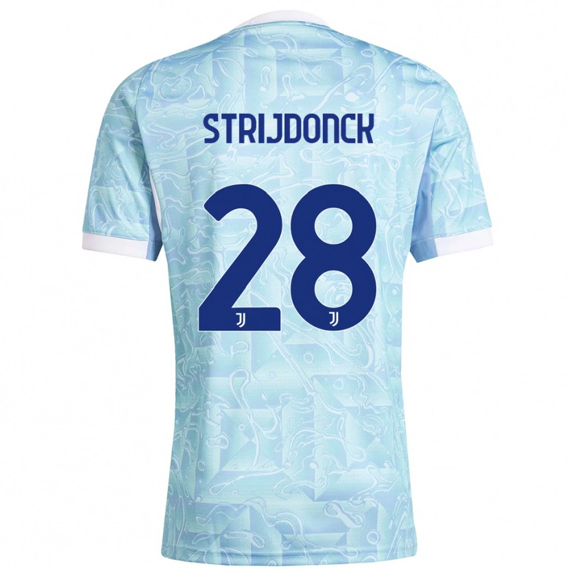 Danxen Kid Bayron Strijdonck #28 Sky Blue Yellow Away Jersey 2025/26 T-Shirt