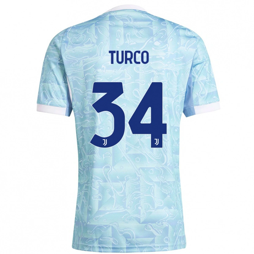 Danxen Kid Stefano Turco #34 Sky Blue Yellow Away Jersey 2025/26 T-Shirt
