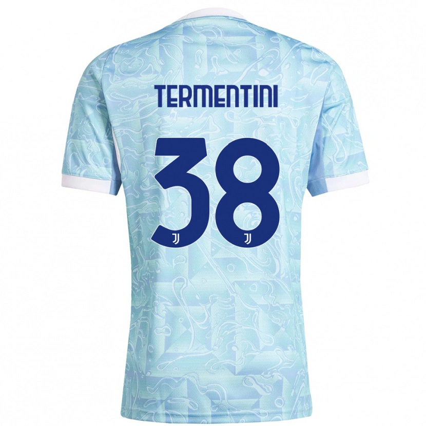 Danxen Kid Giorgia Termentini #38 Sky Blue Yellow Away Jersey 2025/26 T-Shirt