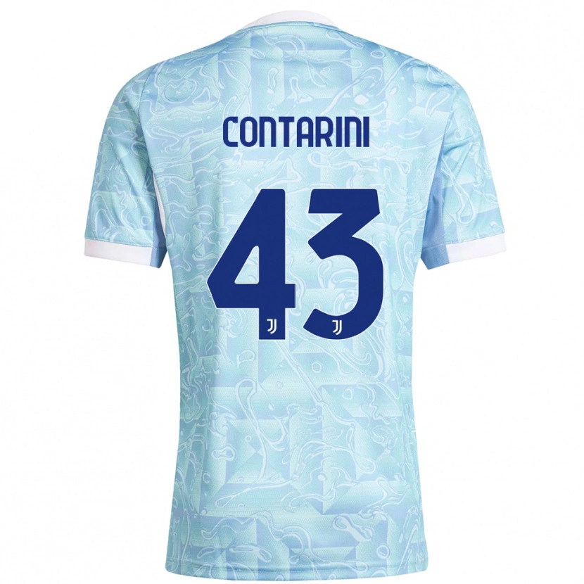 Danxen Kid Jacopo Contarini #43 Sky Blue Yellow Away Jersey 2025/26 T-Shirt