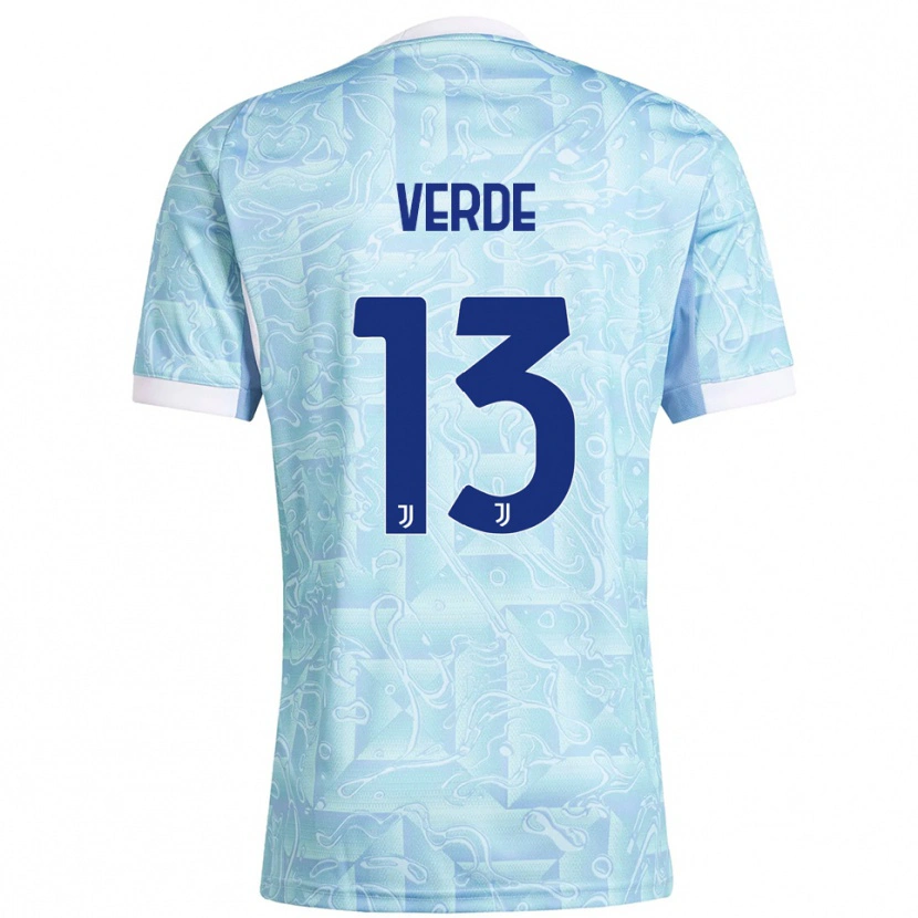 Danxen Kid Francesco Verde #13 Sky Blue Yellow Away Jersey 2025/26 T-Shirt