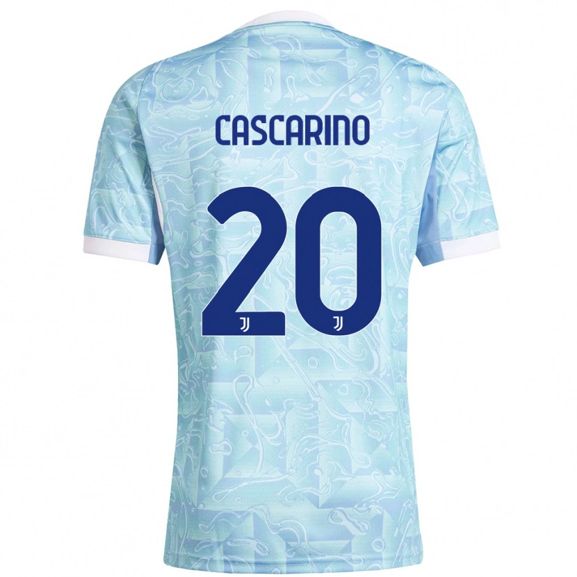 Danxen Kid Estelle Cascarino #20 Sky Blue Yellow Away Jersey 2025/26 T-Shirt