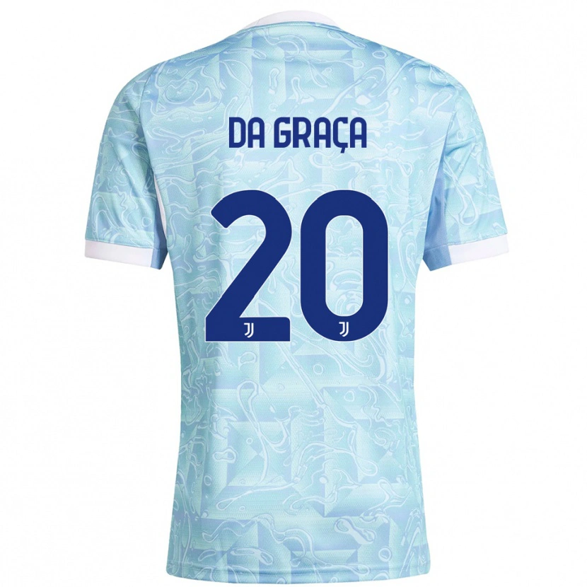 Danxen Kid Cosimo Da Graça #20 Sky Blue Yellow Away Jersey 2025/26 T-Shirt