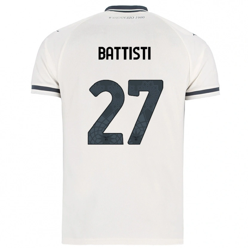 Danxen Kid Valerio Battisti #27 White Navy Away Jersey 2025/26 T-Shirt