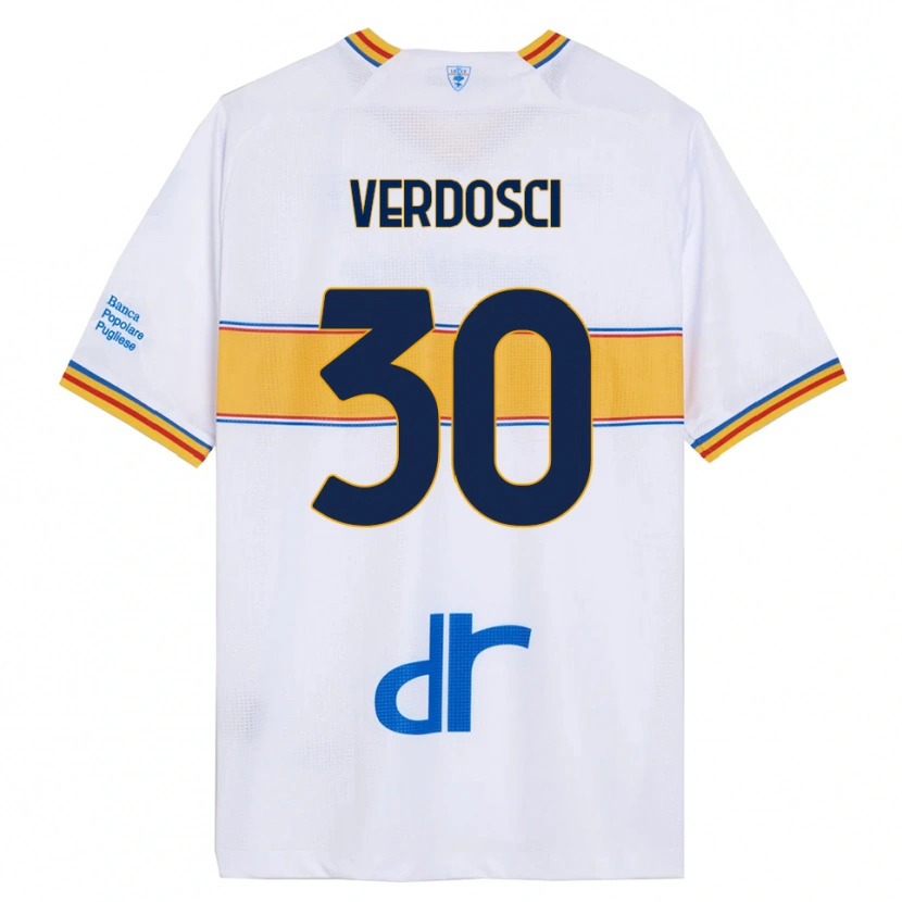 Danxen Kid Simone Verdosci #30 White Yellow Away Jersey 2025/26 T-Shirt