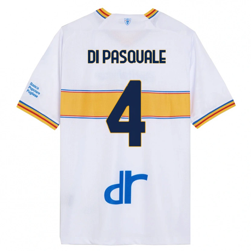Danxen Kid Alessandro Di Pasquale #4 White Yellow Away Jersey 2025/26 T-Shirt