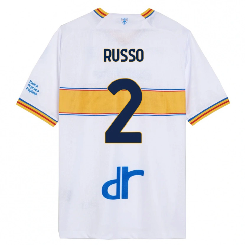Danxen Kid Luca Russo #2 White Yellow Away Jersey 2025/26 T-Shirt