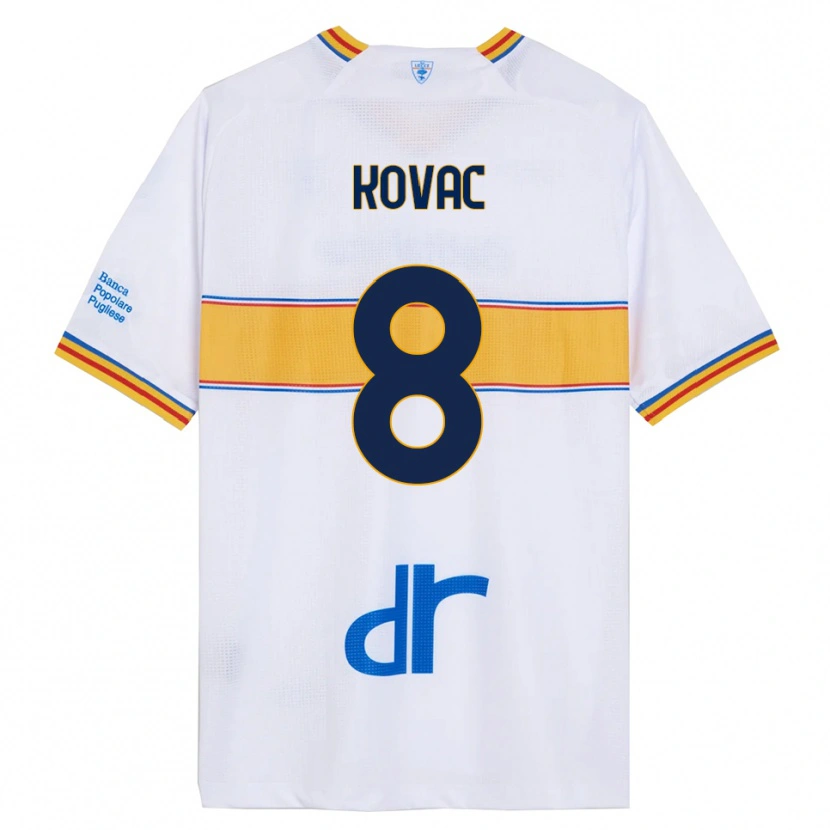 Danxen Kid Niko Kovač #8 White Yellow Away Jersey 2025/26 T-Shirt