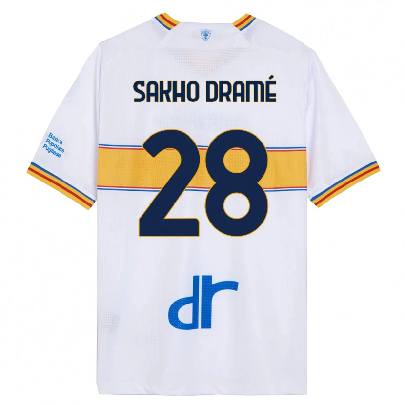 Danxen Kid Samba Sakho Dramé #28 White Yellow Away Jersey 2025/26 T-Shirt