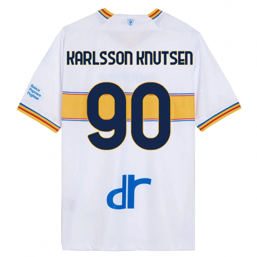 Danxen Kid Storm Karlsson Knutsen #90 White Yellow Away Jersey 2025/26 T-Shirt