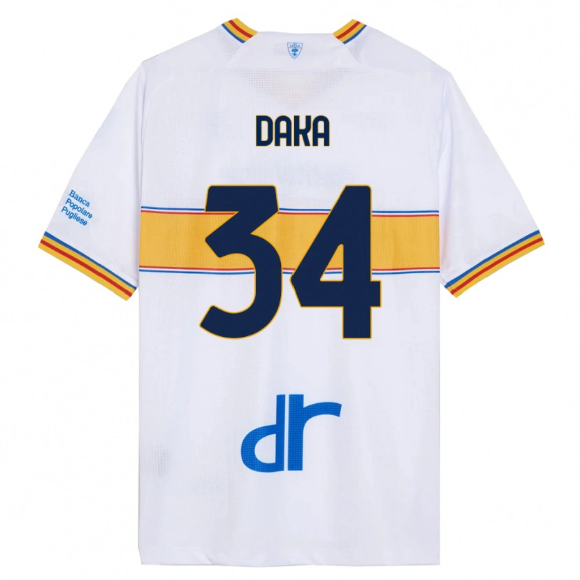Danxen Kid Dario Daka #34 White Yellow Away Jersey 2025/26 T-Shirt