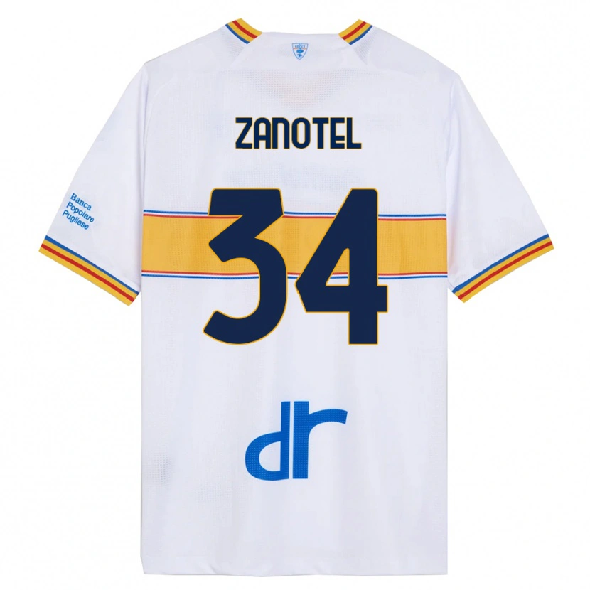 Danxen Kid Giovanni Zanotel #34 White Yellow Away Jersey 2025/26 T-Shirt
