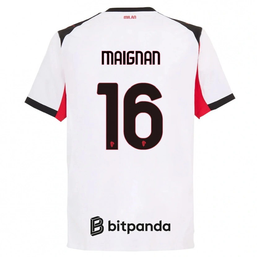 Danxen Kid Mike Maignan #16 White Black Away Jersey 2025/26 T-Shirt