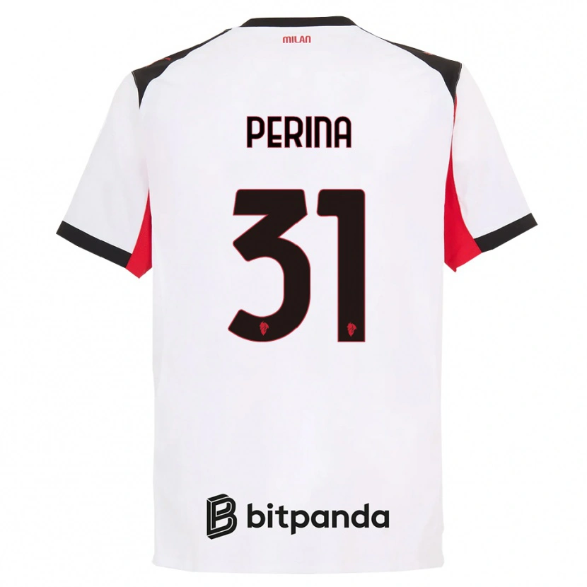 Danxen Kid Gioele Perina #31 White Black Away Jersey 2025/26 T-Shirt