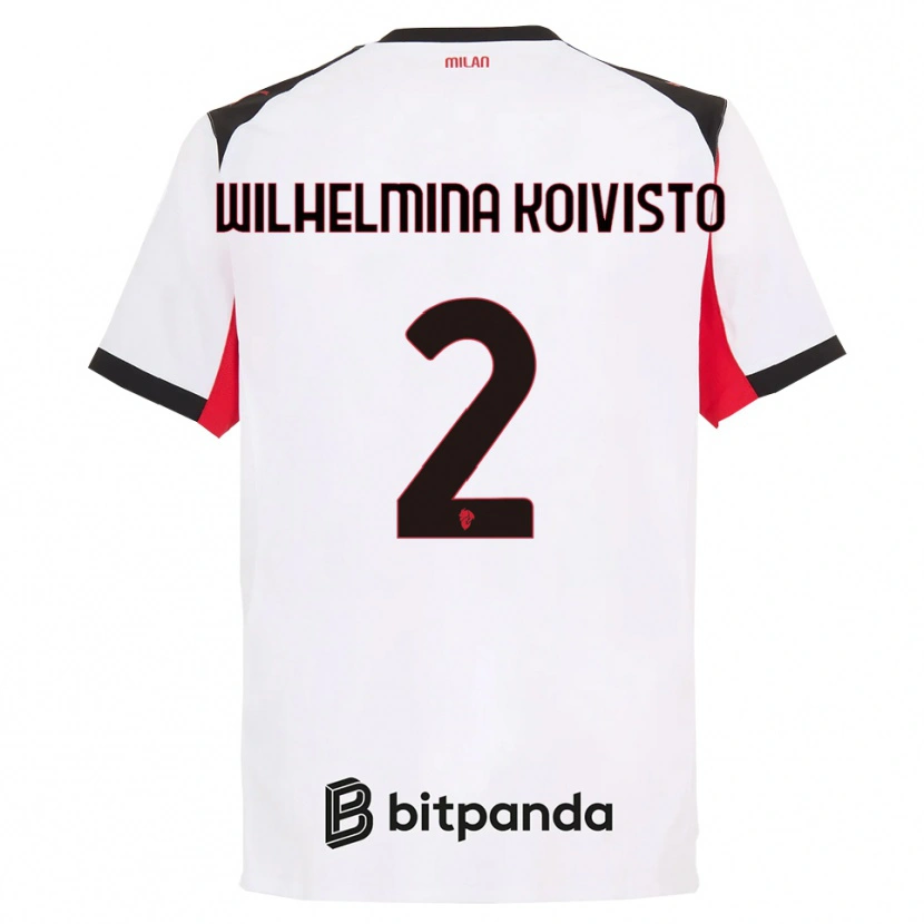 Danxen Kid Emma Wilhelmina Koivisto #2 White Black Away Jersey 2025/26 T-Shirt